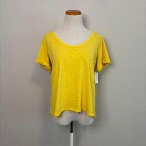 Anthropologie Daily Practice‎ NWT Yellow Tee Top Short Sleeve Casual Small